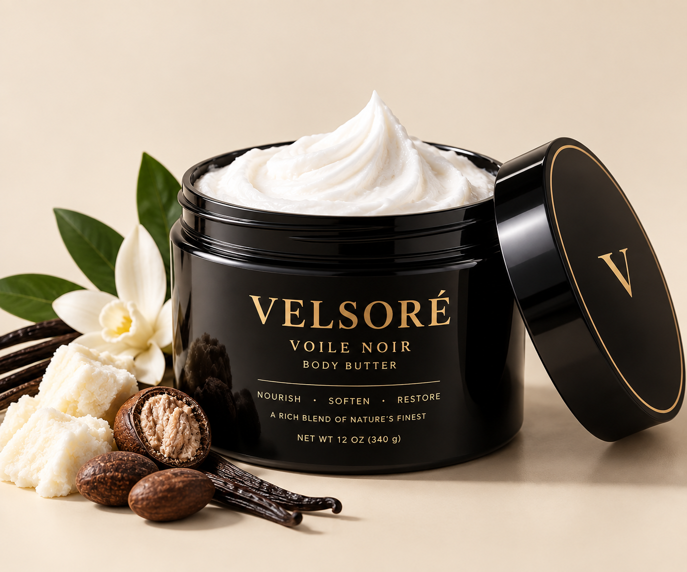 VELSORÉ Voile Noir Body Butter – 12 oz