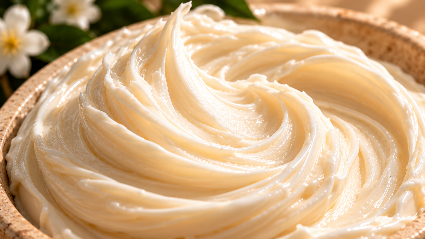 Luxurious ivory Voile Noir body butter texture